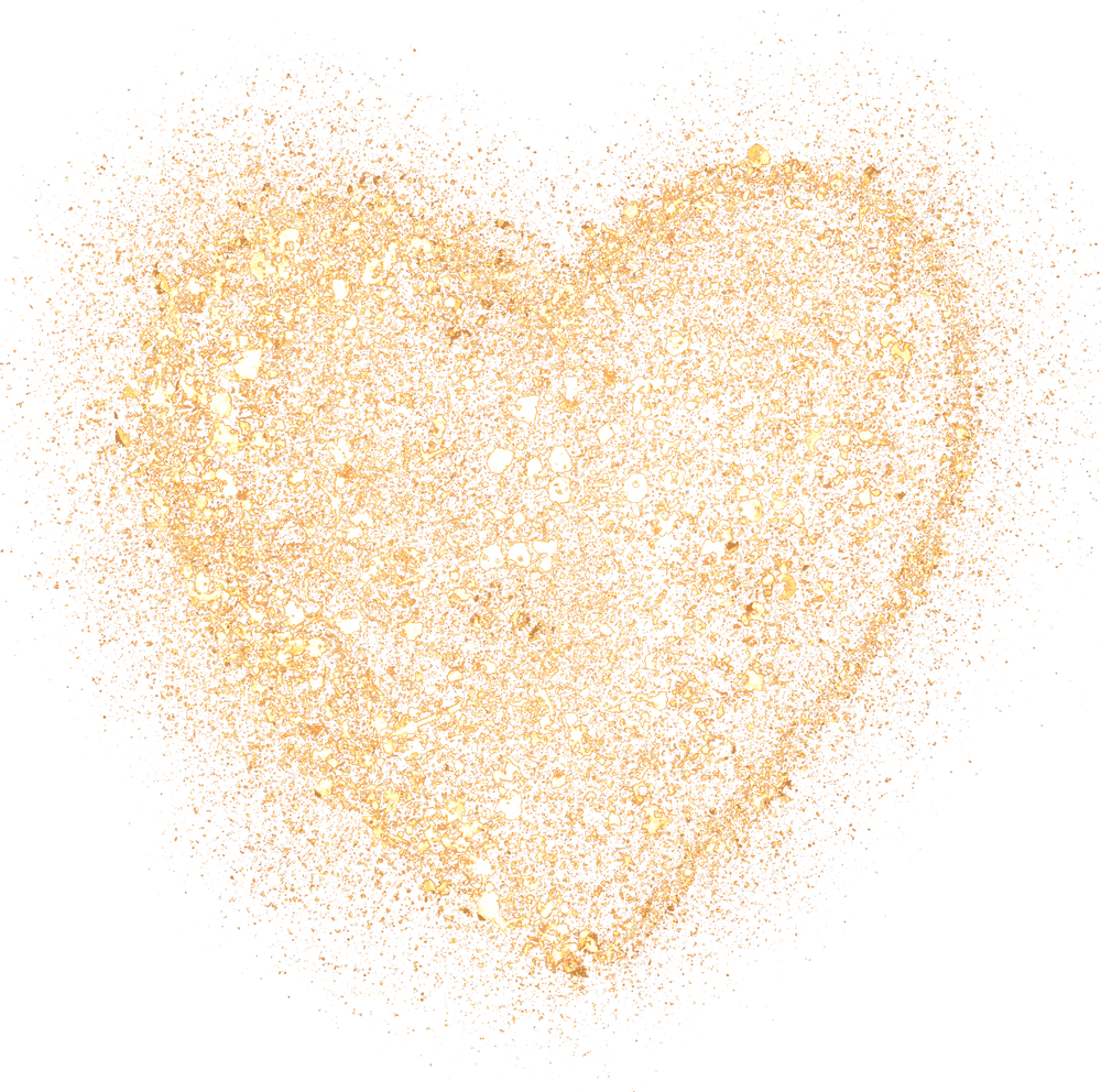 Heart Gold Glitter Cutout